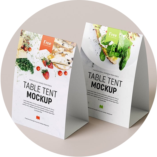 Tent Cards & Table Standees for Display 
